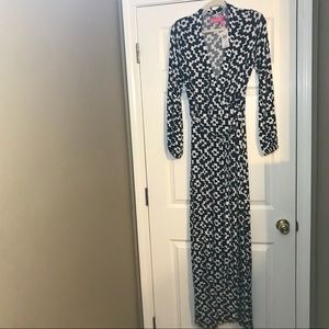 Macbeth Collection Aztec Maxi Wrap Dress Sz Medium